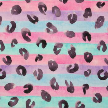 Double Slub Musselin Leo Print & Streifen pastell/mint by Swafing von Hip Som Hap